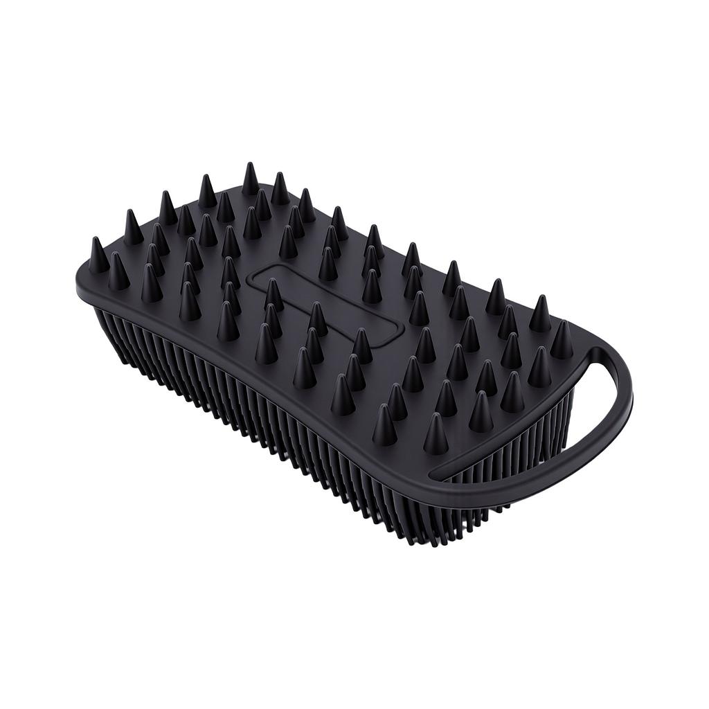 Silicone Body Scrubber Rectangular Gentle Massage Exfoliating Silicone Bath Brush with Hanging Hole