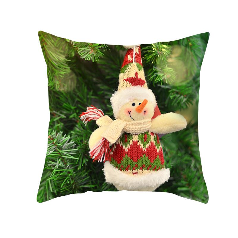 New Christmas Snowman Pillow Cover Festive Home Sofa Pillow Cover