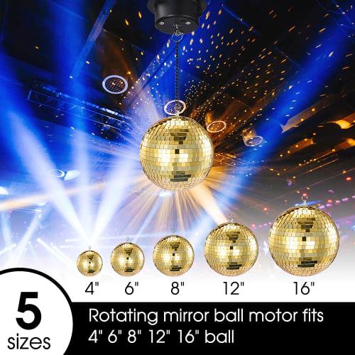 NuLink 3 RPM Mirror Ball Motor, Heavy-Duty Disco Ball Motor Rotator, Supports 4, 6, 8, 12, and 16-inch Balls, for Indoor Nightclubs, DJs, and Party De