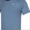 Asics Solid Color Outdoor Casual Sports Crew Neck Short Sleeve T-Shirt Men Tops Gray Blue 2011C701-404