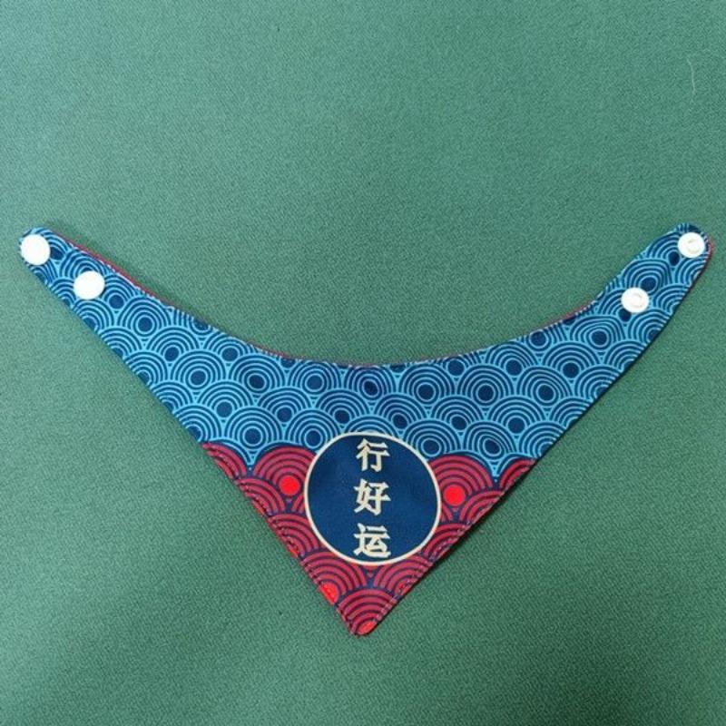 Cat New Year Scarf Dog Chinese Style Triangle Scarf Buttoned Pet New Year Scarf Puppy
