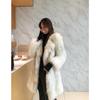 Women's New Raccoon Fur Jacket Women's Long Fox Hair Suit Collar Fur Coat Loose Casual Trench Coat