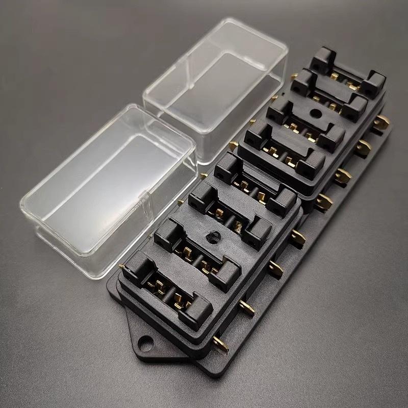 4/6/8/10 Way Car Fuse Box Car Fuse Holder Car Truck Auto Blade Fuse Box with 4/6/8/12 Fuses for 12V 24V ATO Standard Circuit Fuses4