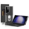 Samsung S23 Ultra Stylish Business Flip Leather Case with Armor Bracket and Full Coverage Protection