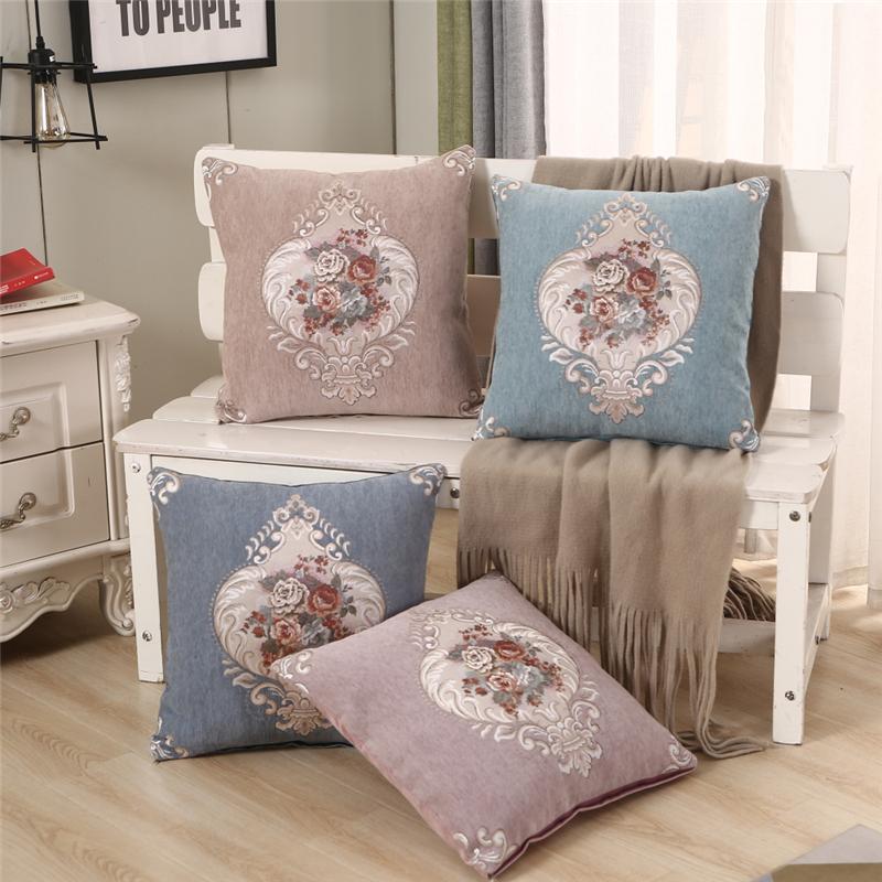 Copricuscino per divano 45x45cm in ciniglia con fiore di peonia Decorazione per soggiorno domestico Capodanno cinese
