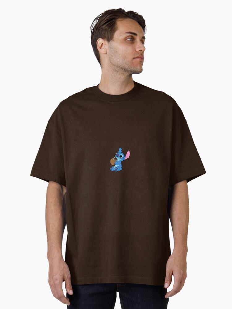 Lilo & Stitch Stitch drinking from a coconut Oversized T-Shirt