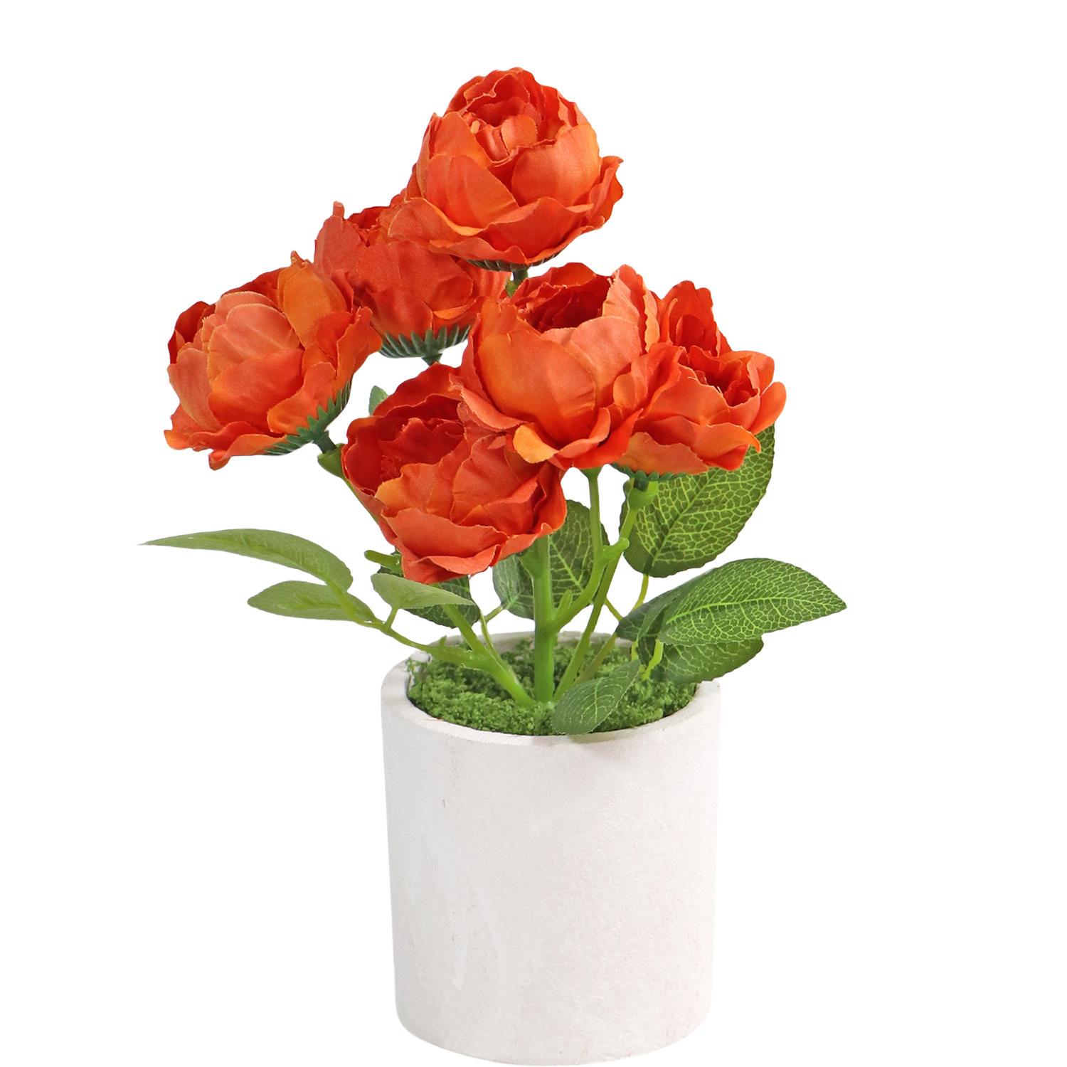 

Пион Цветок Маленький Бонсай Высококачественный Имитированный Цветок Креативное Внутреннее Украшение Зеленое Растение Имитированный Горшечный Цветок Искусственный Цветок оранжевый