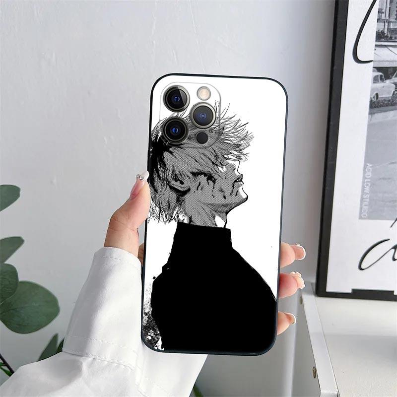 Tokyos Anime Ghouls Phone Case for iPhone 11 15 16 Pro Max Case Kens Kanekis Coque For Apple 13 Pro 14 Plus 12 Mini X Soft Cover