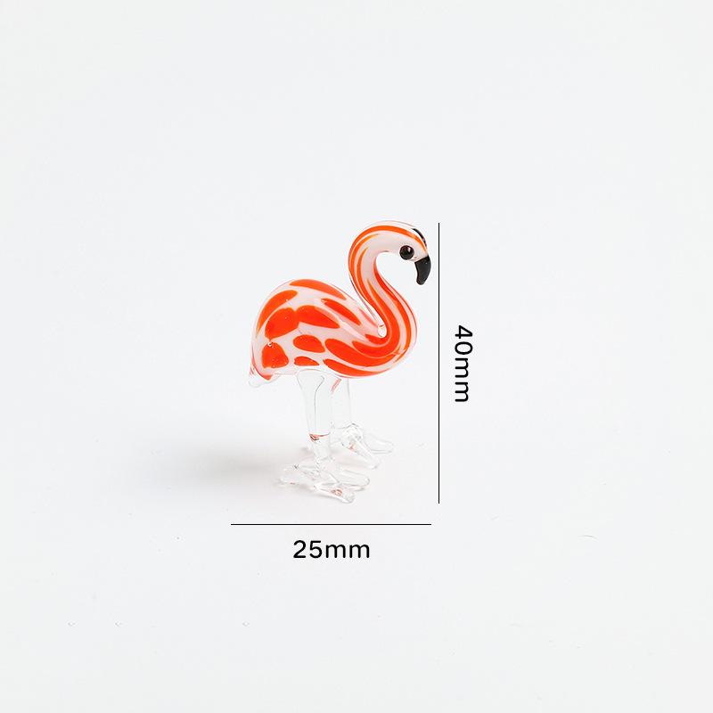 

Miniature Cute Flamingo Octopus Figurine Handcrafted Glass Ornament Creative Desk Decoration for Gift Cartoon Office Ornaments
