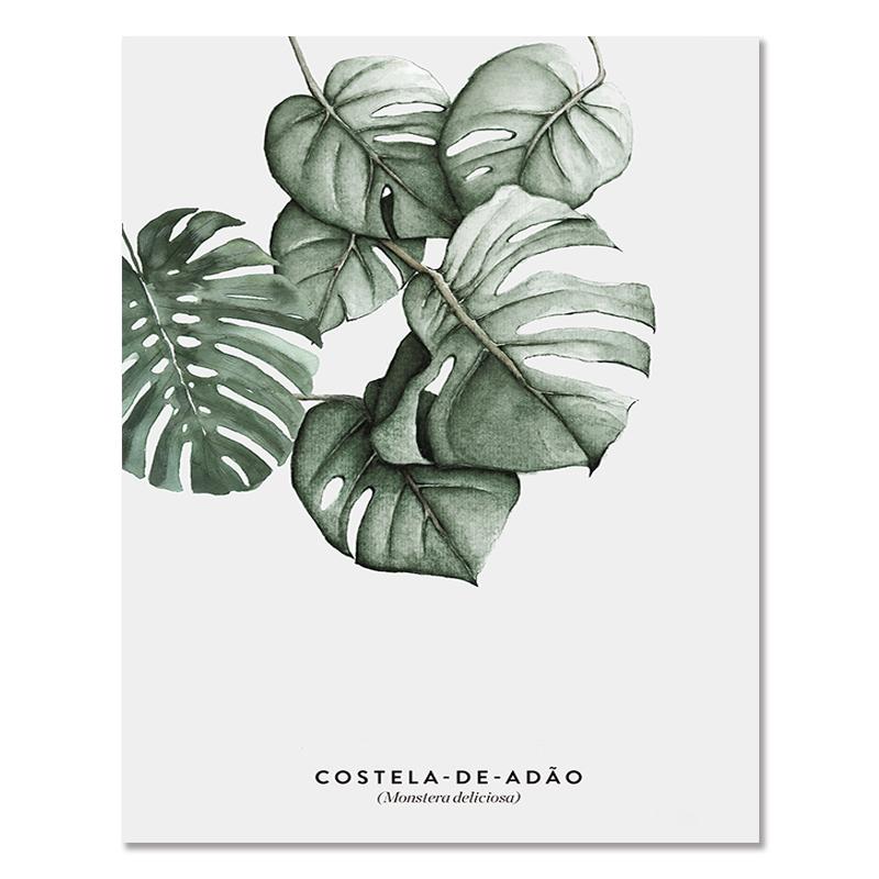 Severská zelená rastlina Listové plátno Plagáty Moderná nástenná maľba Plagát v črepníkoch Estetické obrazy do obývačky Home Decor