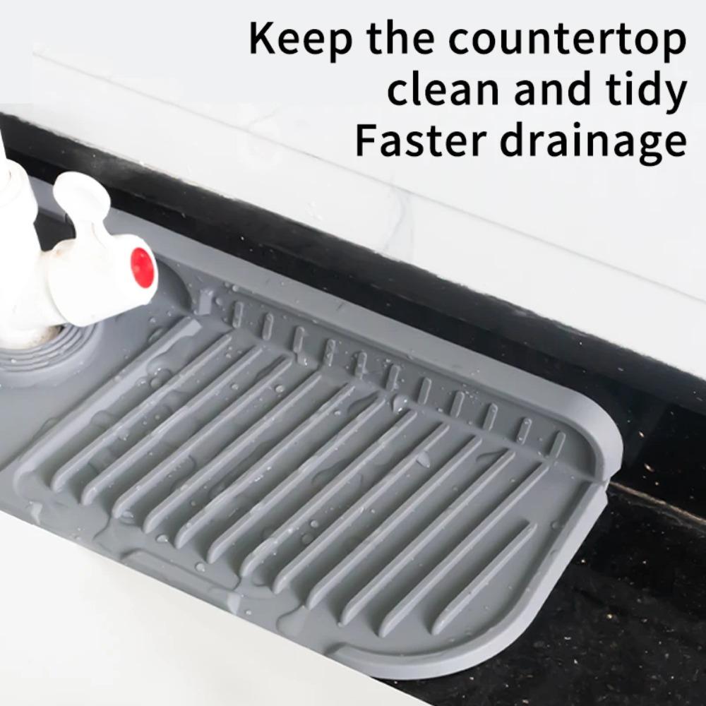 Kitchen Sink Splash Mat Fast Draining Silicone Faucet Mat Countertop Protector Drying Mat for Kitchen and Bathroom Sinks