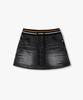 MONGDOL Rib Banding Washed Denim Mini Skirt Black Mdsk037Black