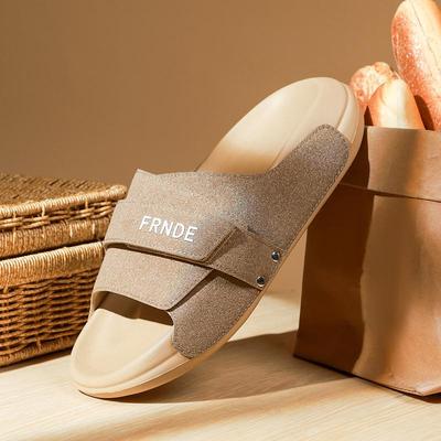 FRNDE Fenlida Adjustable Thick-Soled Leather Sandals for Men - Versatile Summer Beach Slippers