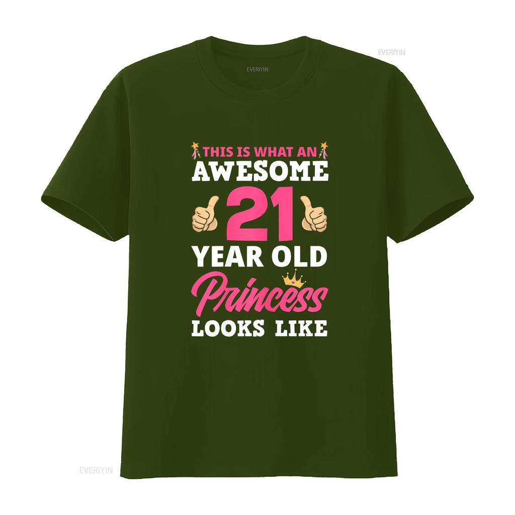 21st Birthday Women Funny 21 Years Old Girls T Shirt Vintage Washed Versatile Comfortable Streetwear Slightly Soft Fashion