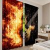 2Pcs Guitar Curtains Rock Music Hip Hop Hippie Flame Guitar Suitable For Bedroom Living Room Dining Room And Bathroom