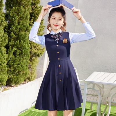 Damen Professionelles Westenkleid Zweiteiliges Uniform Set