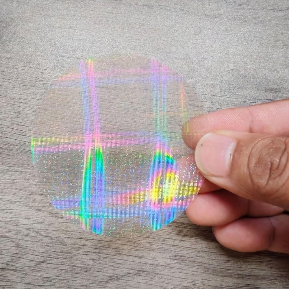 100Pcs Round Laser Film Badge Covers Star Pattern Badge Protective Film Covers  For 58mm Badge