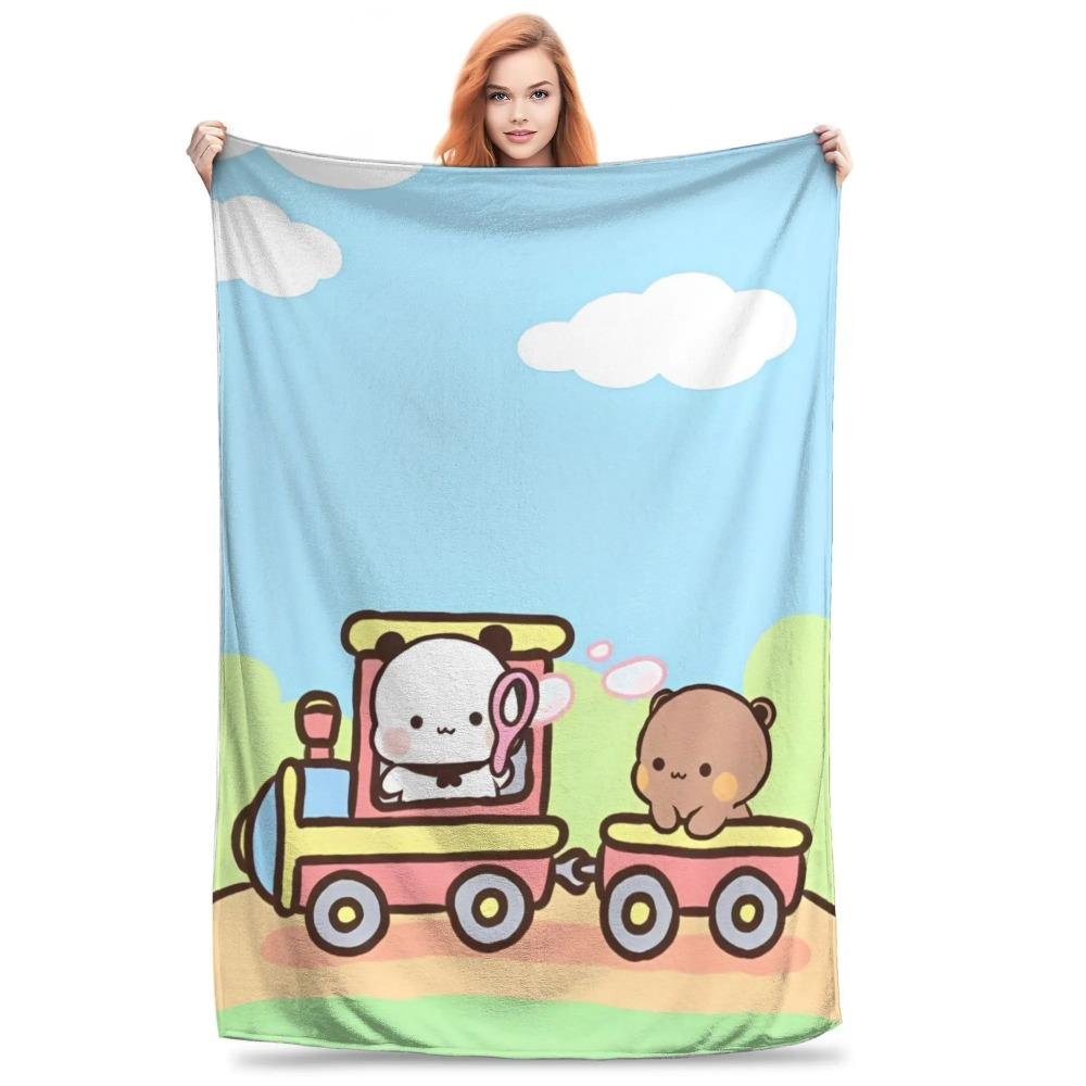 Bear Cartoon Cute Bubu Dudu Blankets Fleece Decoration Multi-function Super Soft Throw Blankets for Bed Outdoor Rug Piece