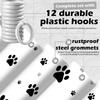 Paw Print Shower Curtain Dog Cat Black And White Funny Kids Bathroom Decor, Waterproof Cloth Fabric With Hooks (60" W X 72" L)