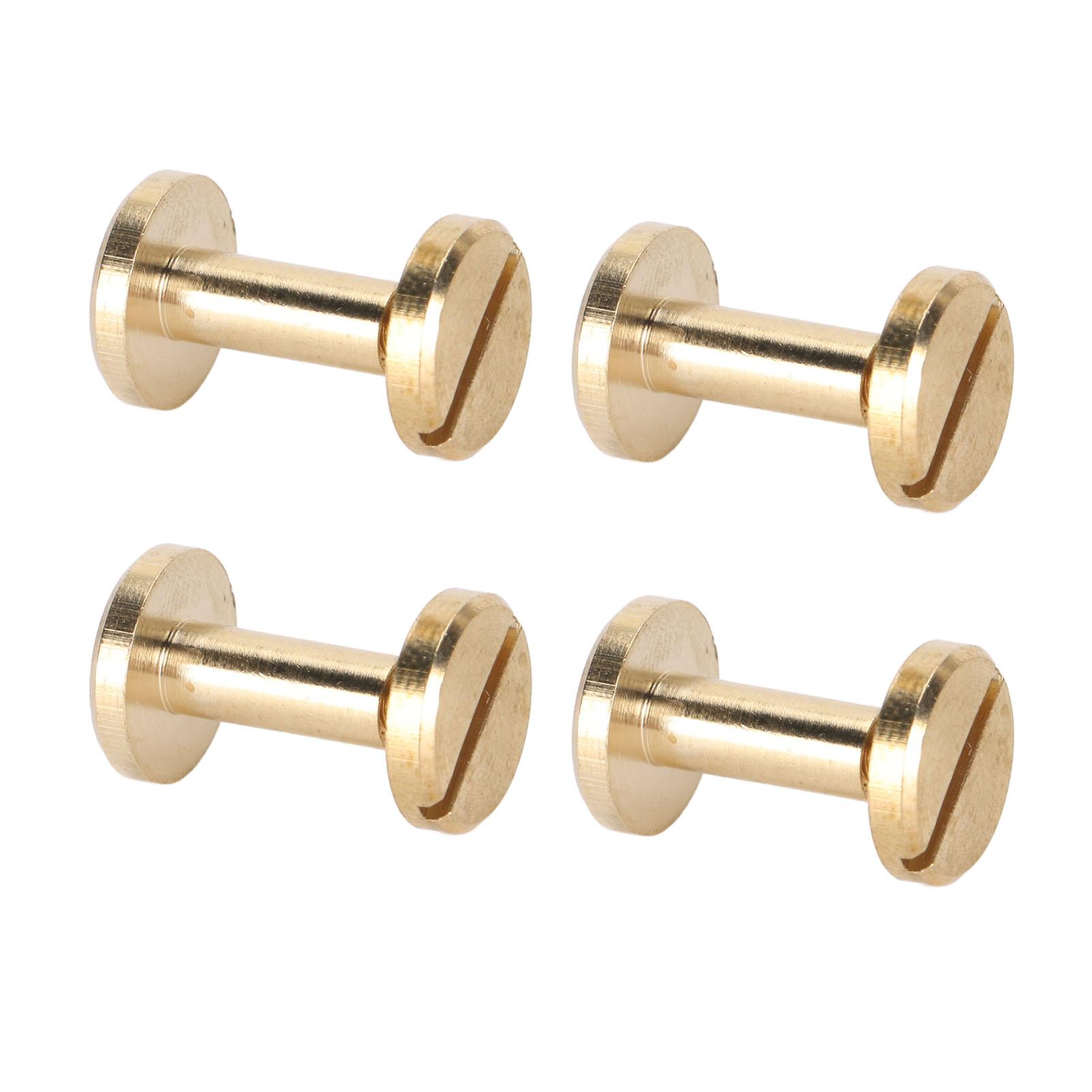 

50 комплектов крепежных заклепок с круглой плоской головкой, латунные шлицевые винты-заклепки для ремней, сумок, кошельков, обуви, курток 10x6mm