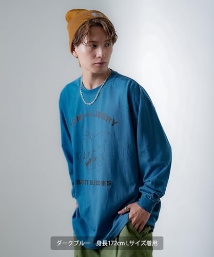 [IMPROVES] Casual [TOM & JERRY] Custom-made Buddies Vintage-Like Long Sleeve T-Shirt, Men's, White