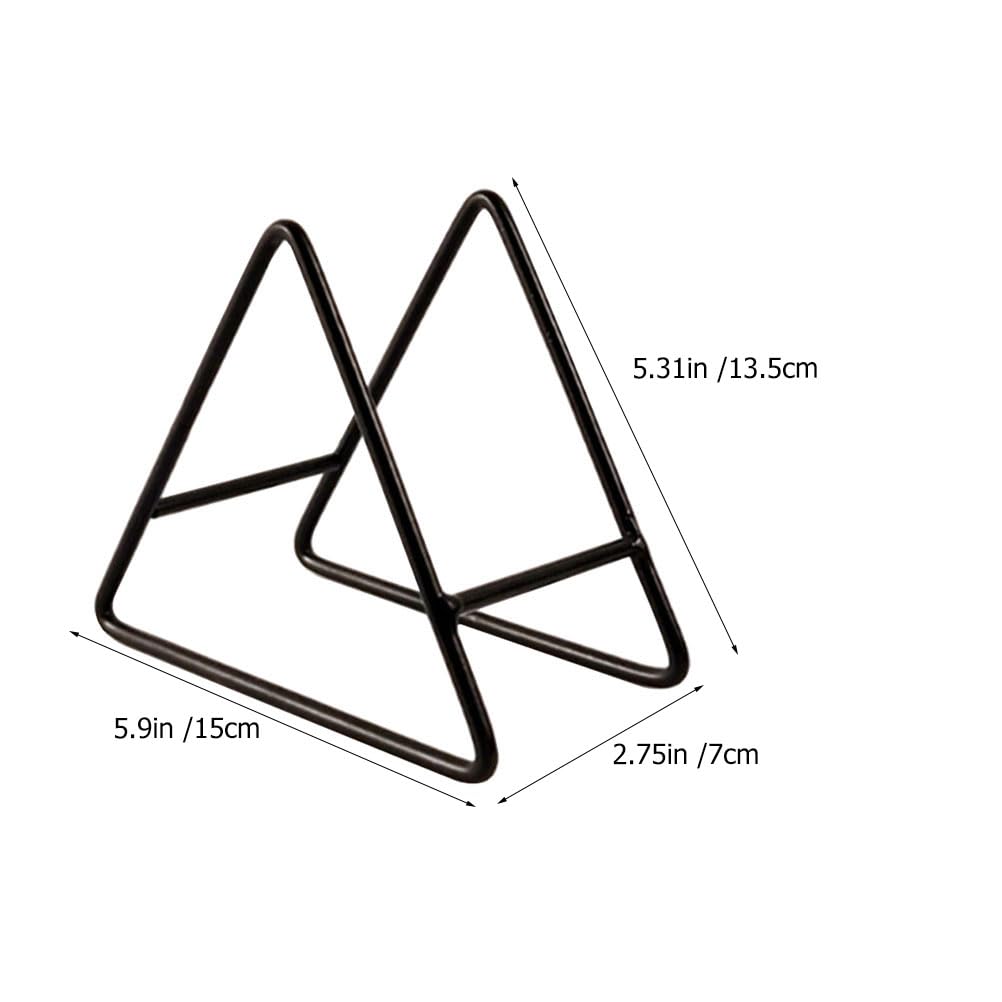 OUNONA Coaster Storage Holder, Rack, Coaster Holder, Coaster Stand, Shelf, Organizer, Iron, Triangular, 3D, Stylish, Plate Storage, Drainer, Kitchen