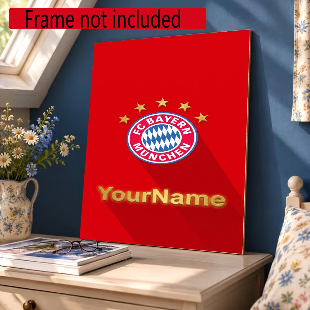 Fc Bayern Mnchen Customize Your Name Diamond Painting Round Diamond Diy Frameless Holiday Artwork Suitable For Home Office Wall Decoration