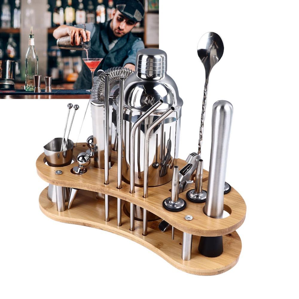 20 Piece Stainless Steel Cocktail Shaker Set Versatile Set Bar Tool Set Bartender