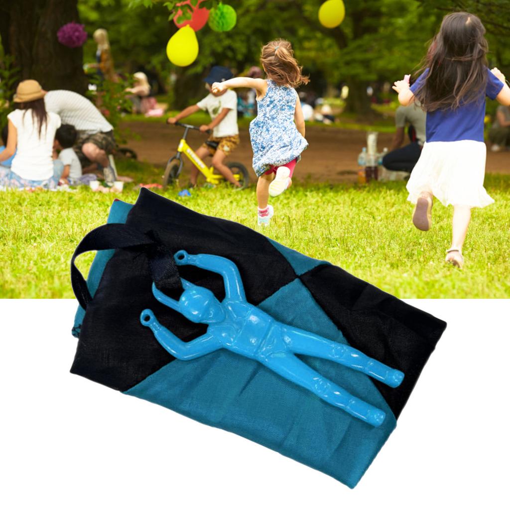 Parachute Toy Hand Throwing Parachute Outdoor Children Paratrooper Toy Improves Manipulative Ability Blue