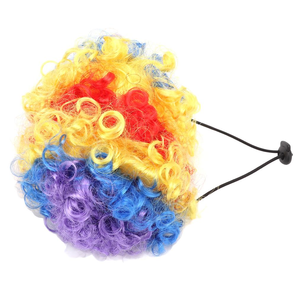 Dog Clown Wig Cute Attractive Unique Pet Funny Wig with Collar and Tie for Small Dogs Cats