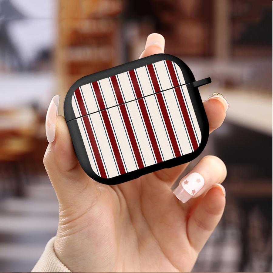 Red White Stripes Case For Airpods Pro 4 Pro3 Pro2 2 3 1 Earphone Cases Cover