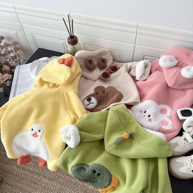 Kinder Wintermantel Verdickte Fleecejacke Cartoon Tier Kapuzenjacke Oberbekleidung Jungen Mädchen Warme Winter Kinderkleidung