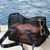Beach Mesh Bag Large Capacity with Reinforced Bottom Tote Holds Wet Swimsuits Foldable Travel
