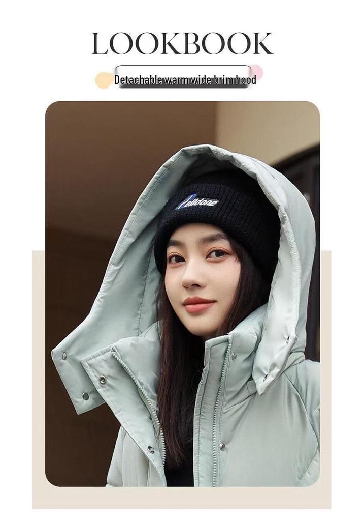 Women's Hooded Long Loose Cotton Coat - Thickened Knee-Length Winter Jacket