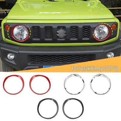 Car Headlight Decoration Cover Head Lamp Bezels Trim for Suzuki Jimny 2019 Up ABS Accessories, 2pcs