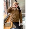 Winter lamb wool lapel neck cotton-padded clothes women's short new cotton-padded clothes fashion cotton-padded jackets loose coats