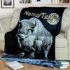 1PC Custom Name White Buffalo Moon Flannel Blanket Versatile,all-season Throw Suitable for the Living Room,bedroom,camping,travel,and Gift