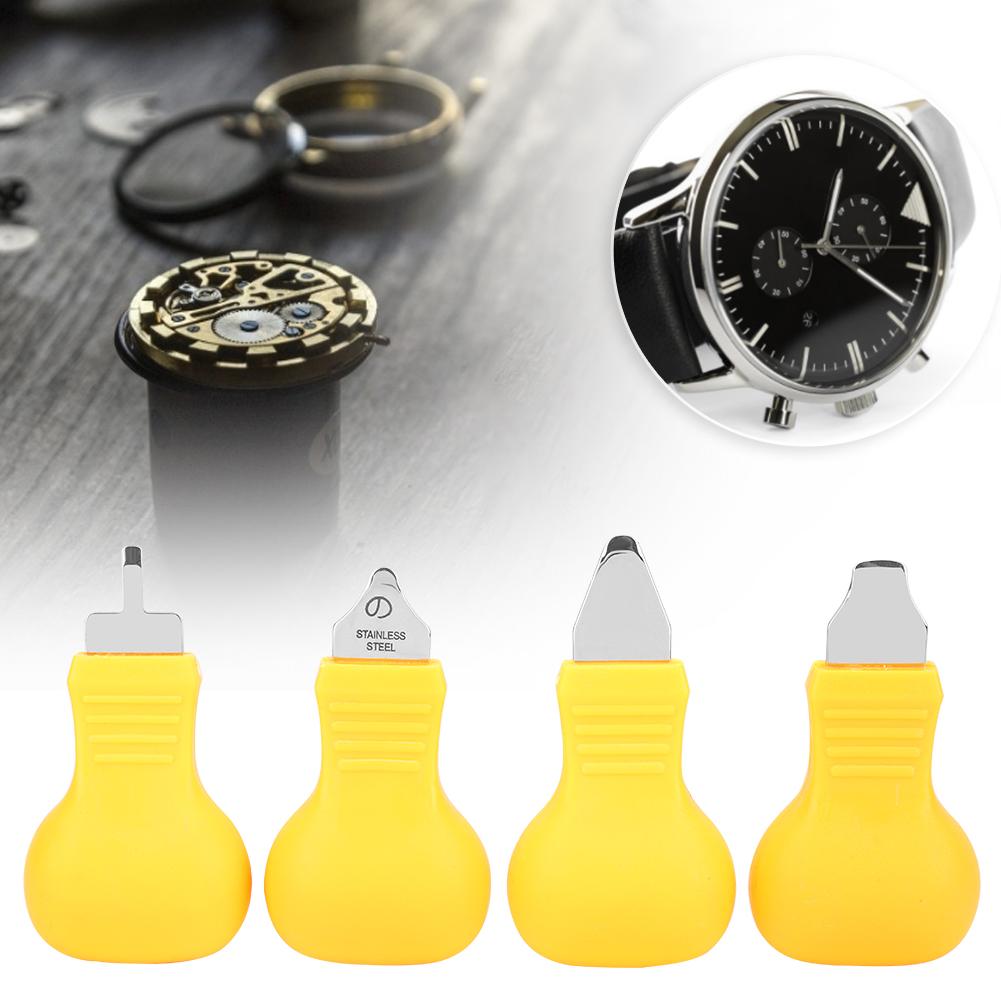 4pcs Stainless Steel Watch Pry Watch Case Remover Watch Repair Tool Accessory