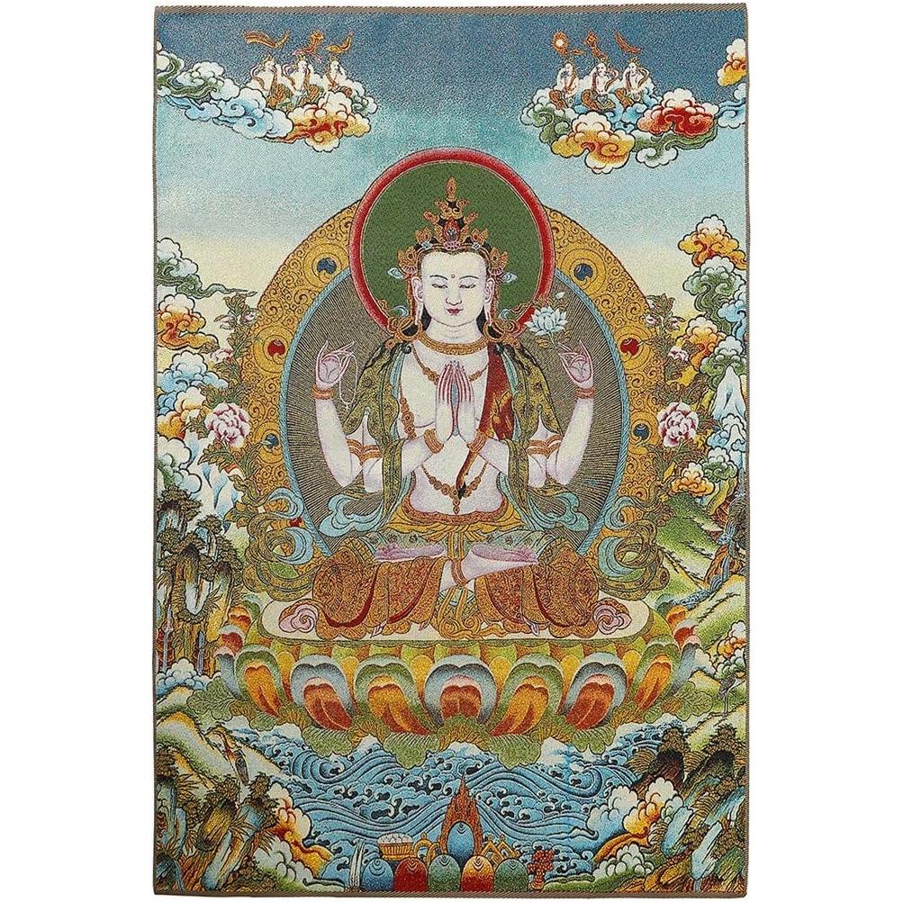 Tapestry Tibetan thangka zenbless with four 75x100