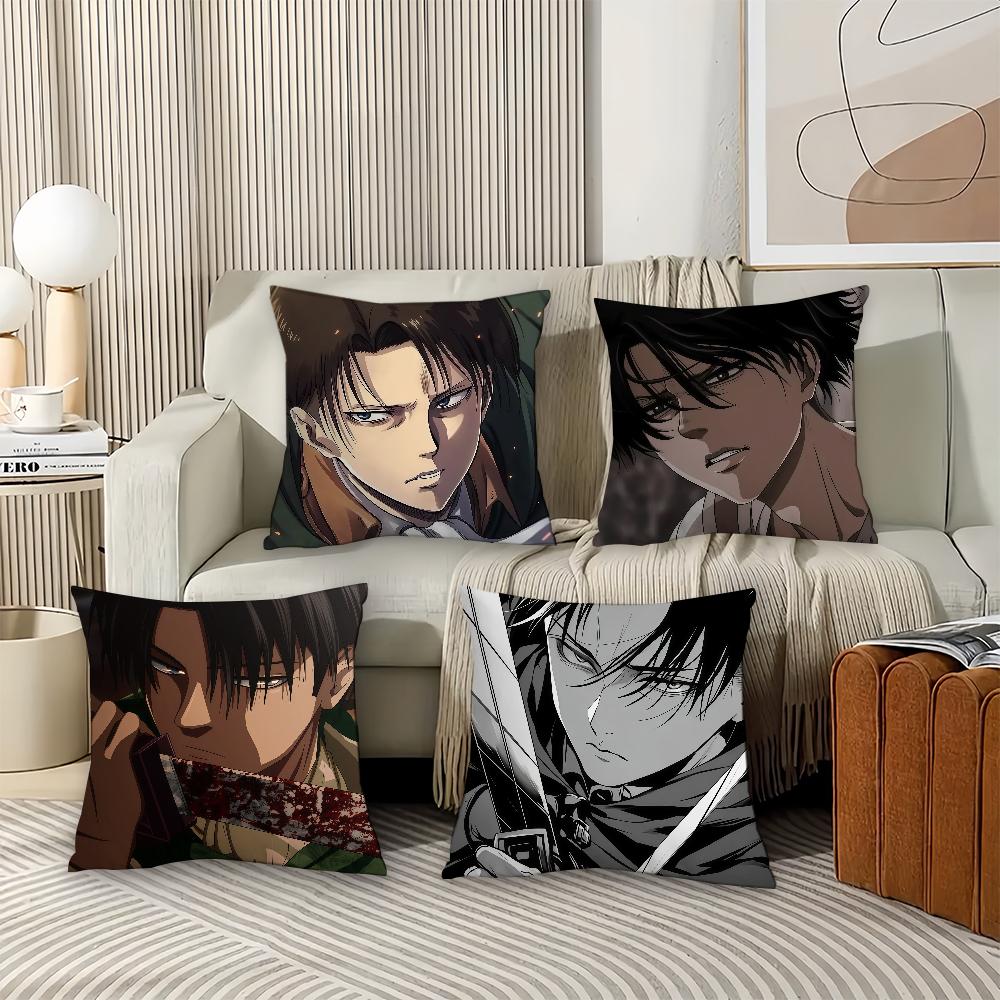 Anime Attack On Titan Levi Ackerman Pillow Case Office Cushions Suitable For Sofa Car Bedroom Decorative Cushion Cover