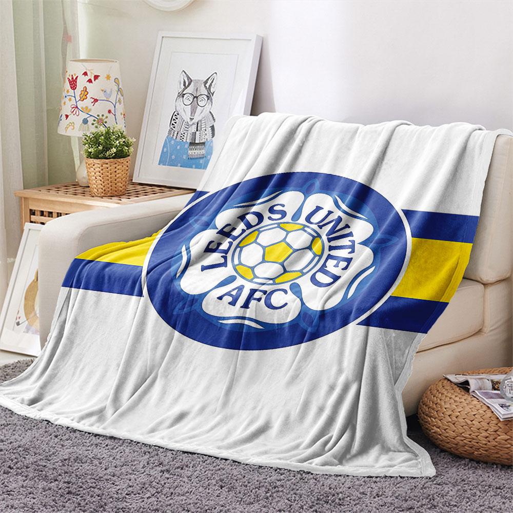 1PC Leeds United Football Club Patterned Flannel Blanket Suitable For All Seasons for Home Decor Warmth and Comfort Gifts Holiday Present