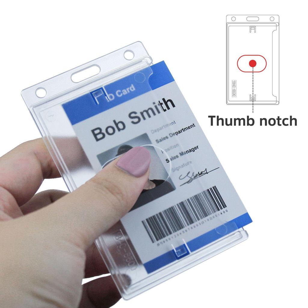 ABS Name Badge and ID Card Holder for Work, Student, or Access Cards