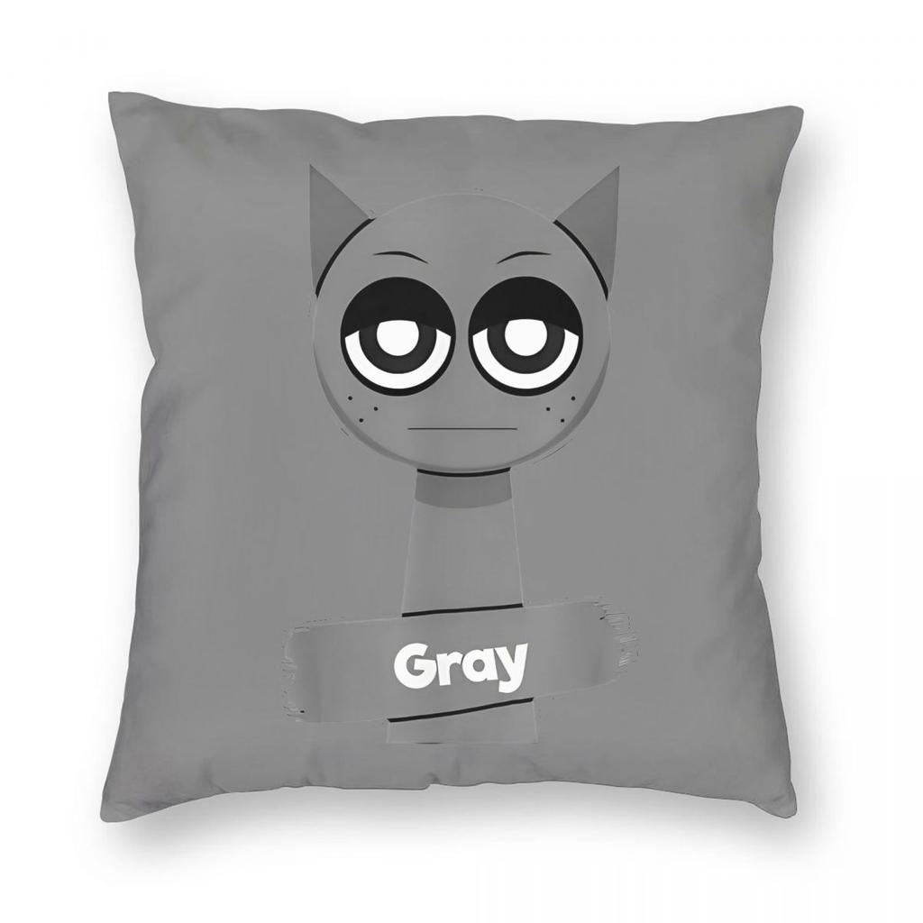 Sprunki Jevin Grappige Game Kussensloop Bedrukte Polyester Kussenhoes Decoratie Sierkussenhoes Hoes Woonkamer Vierkant