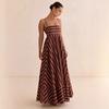 Striped Sleeveless Backless Camisole Dress - Fresh & Casual, Wide Hem (2026).