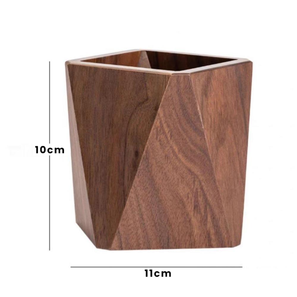 Wood Pen Container Large-capacity Desktop Storage Bucket Stationery Storage Holder  School Office