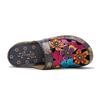 Johnature Pantoufles Femmes Chaussures En Cuir Véritable Peint À La Main À L'extérieur Diapositives À La Main Fleur Sandales Plates