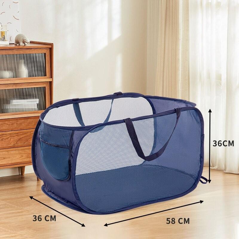 Foldable Mesh Laundry Hamper: Portable, Space-Saving Clothes Basket
