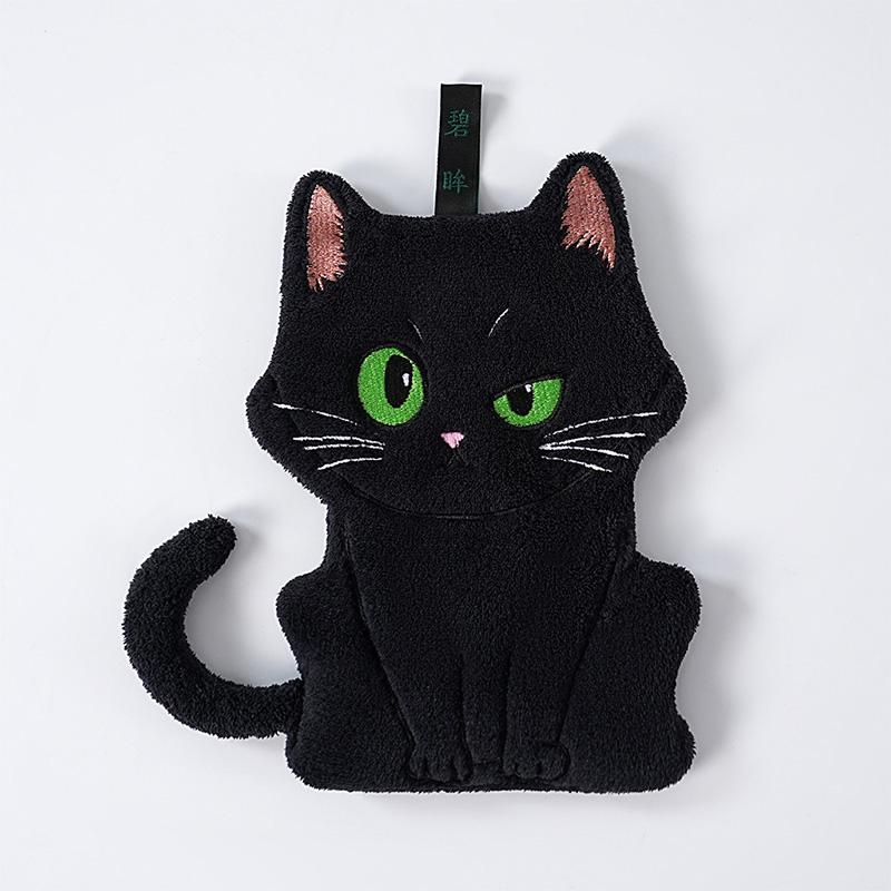 Lucky Cat Hand Towel Absorbent Coral Fleece Kitchen Bathroom Towel Quick Dry Soft Hand Wiping Cloth Multi Color Decorative Towel