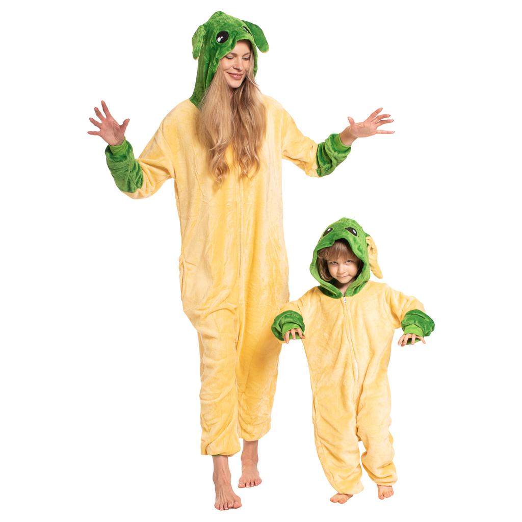 Kinderpyjama Kigurumi Onesie Star Wars Yoda Gelb 135-145 cm