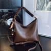 High-end, Niche Soft Leather Large Bag, Fashionable and Versatile Single-shoulder Crossbody Bag, Commuter Tote Bag